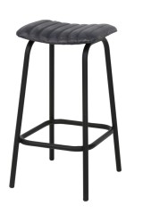 BARSTOOL LEATHER GREY STITCHED    - CHAIRS, STOOLS